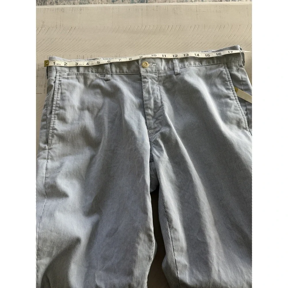 Polo Ralph‎ Lauren Men's 35x30 Slim Fit Chino Pants Blue White Pinstripe Preppy